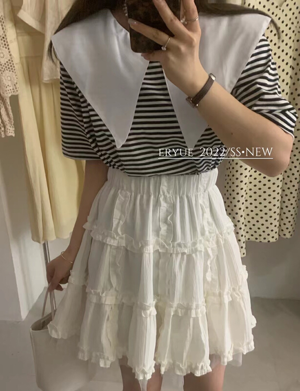 [ruru-clutching 2 store] age reducing weight craft lace skirt 183# lwy