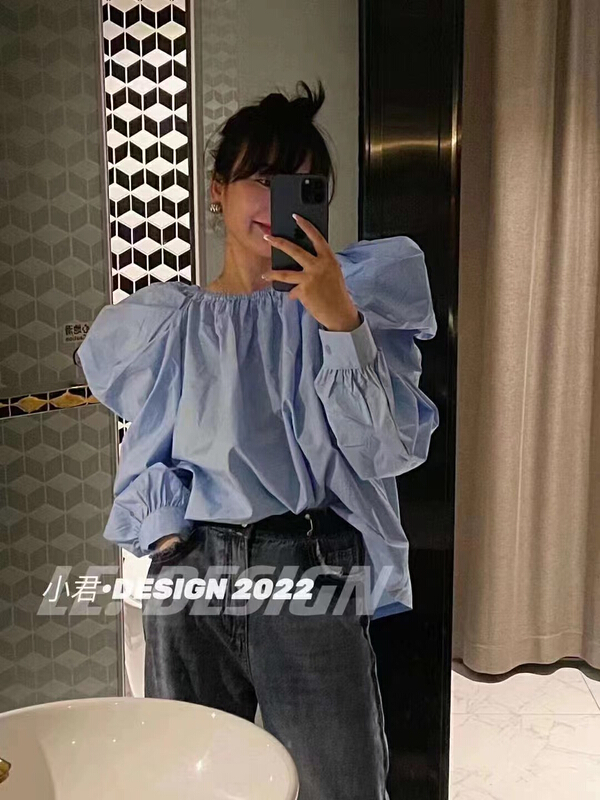 New in early summer! [K2 design] versatile fashion solid off shoulder shirt s64# WTT