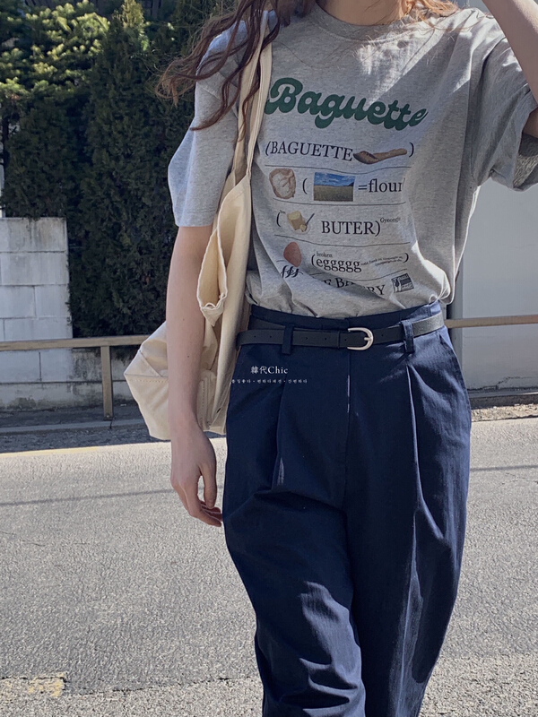 New in early summer! [Simida / doroe] Korean butter bread short sleeve T-shirt 10877# zxl
