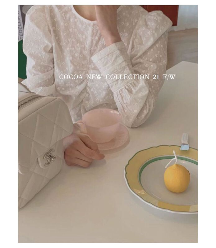 【COCOA】秋季新品原創自製韓系赫本提花小衫  2605#  HBX