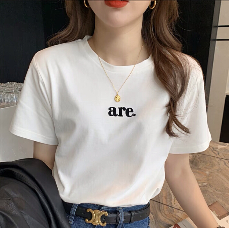 [Ziyi family] simple and versatile slim short sleeve T-shirt 0176# WTT