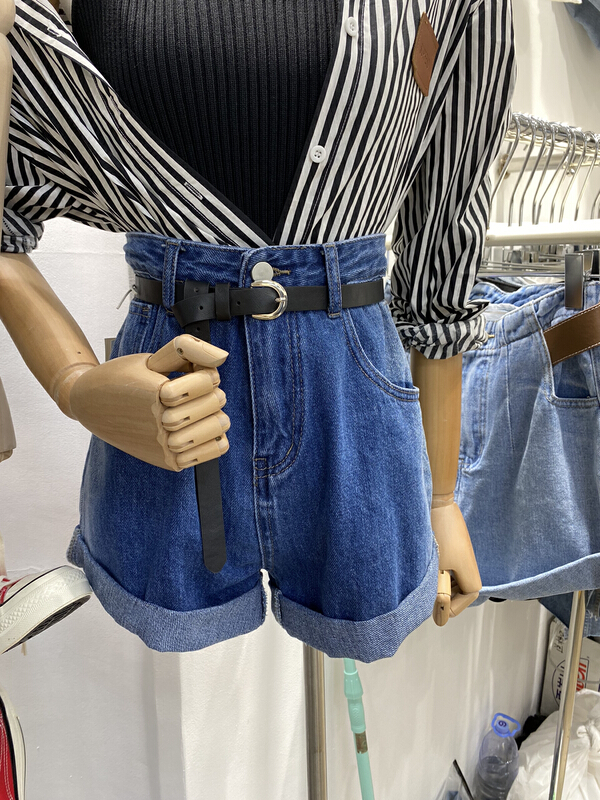 New in early summer! [Dido] gradient hem versatile denim shorts (with belt) 7159# LSW
