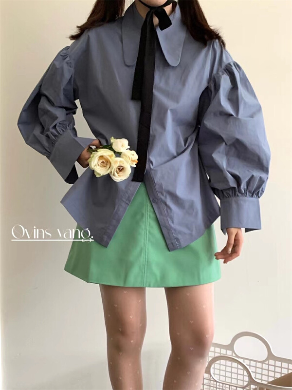 New year in early spring! [ovinsyang] Lantern Sleeve rabbit Neck Shirt 8651# WTT