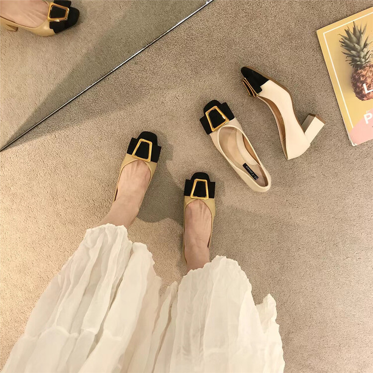 New year in early spring! [DS. Gift] heavy industry design, retro fashion, low flat heel shoes 5128# LSL