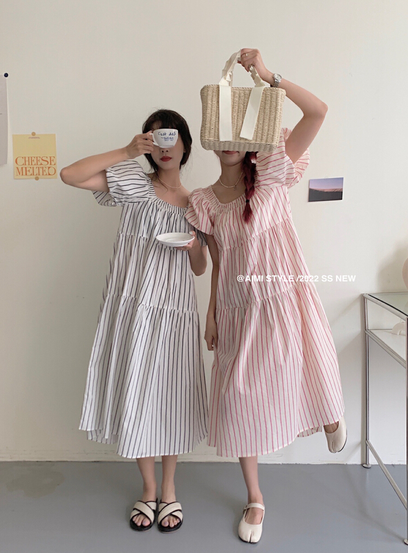 [aimistyle] Korean fresh stripe dress 10856# HBx