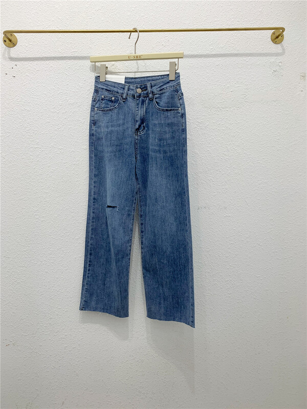 [u.she] Korean wide leg casual jeans 26108# cqw