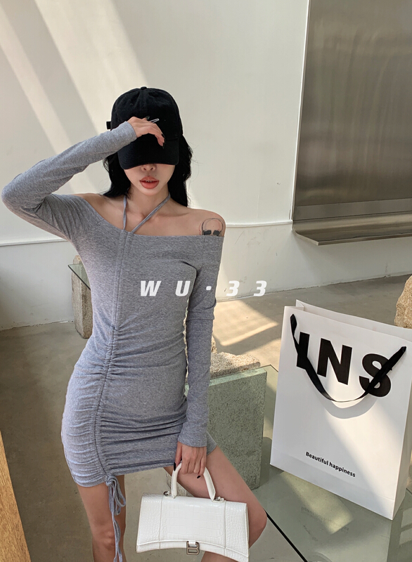 In early summer! [wu.33] chic lace up drawstring dress 22113\wtt
