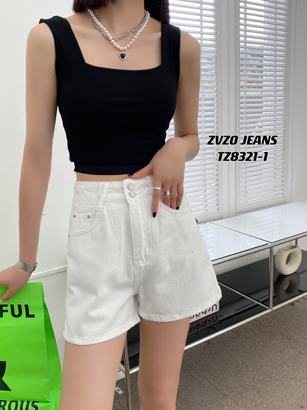 New in early summer! [zvzo] high waist double button bonded loose denim shorts tz8321-1# CLS
