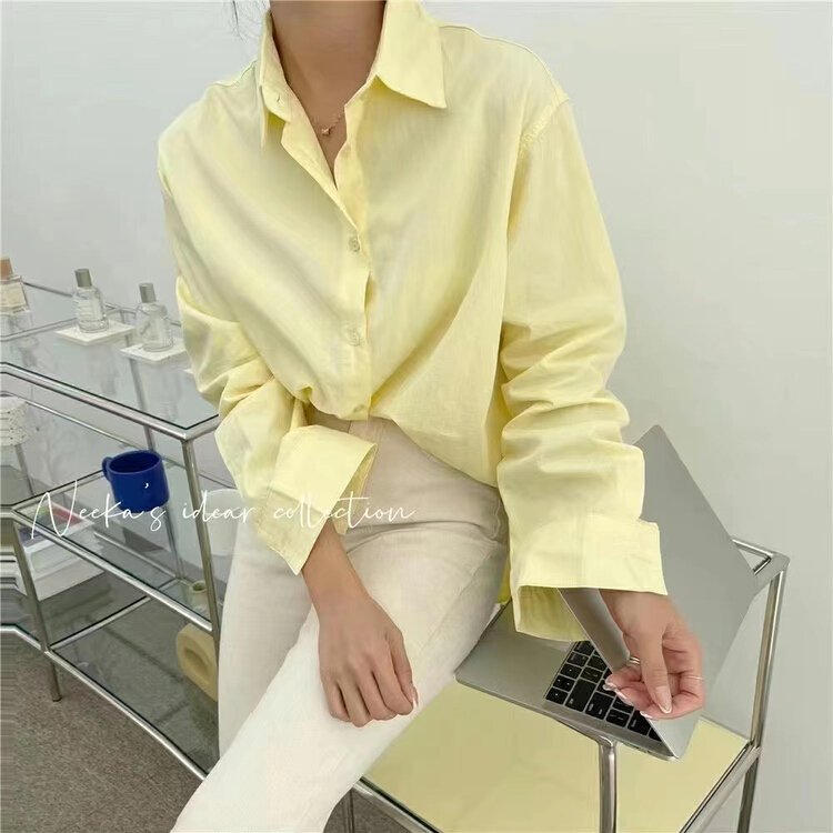 New year in early spring! [Huaxi] simple solid color versatile shirt 8519# PCZ