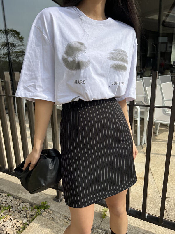 New year in early spring! [Bu class] Korean casual and versatile fashion stripe skirt 13505# zxl