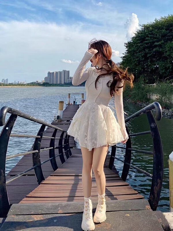 New year in early spring! [X.C] temperament fairy sweet LACE CAKE dress 052-1# WPL