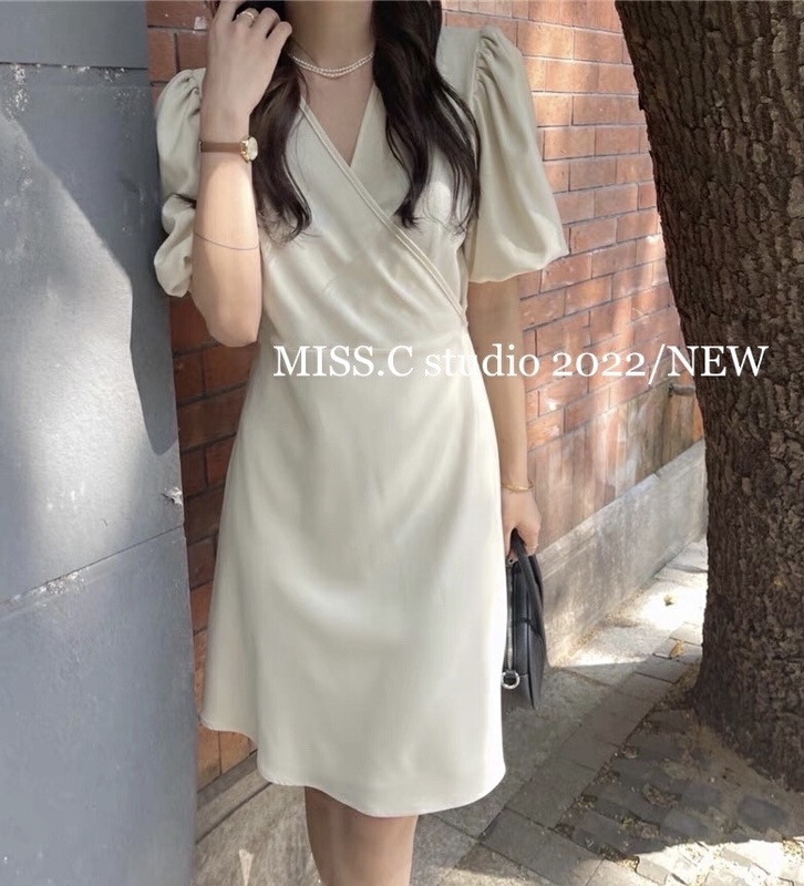 [ZZ] French Style Bubble neck dress