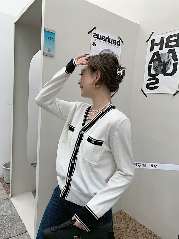 New year in early spring! [open] Korean version of xiaoxiangfeng temperament fashion knitted cardigan 7208# XYJ