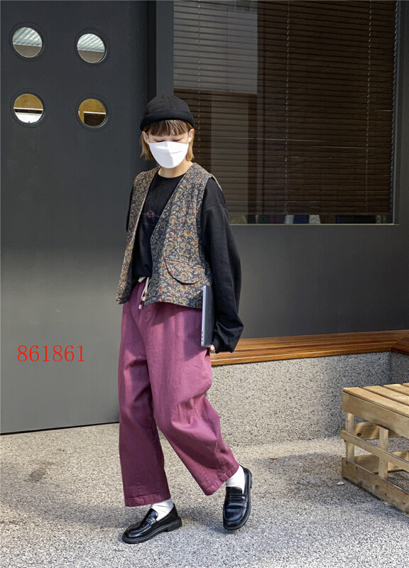 New year in early spring! [fabric] elastic waist versatile relaxed pants 861861\xyy