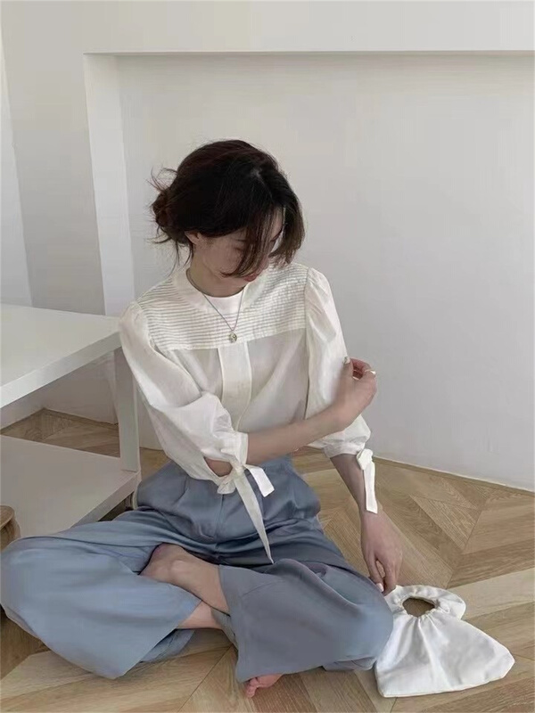 [magic Qiqi] crimping comfortable Korean shirt 1516# ll