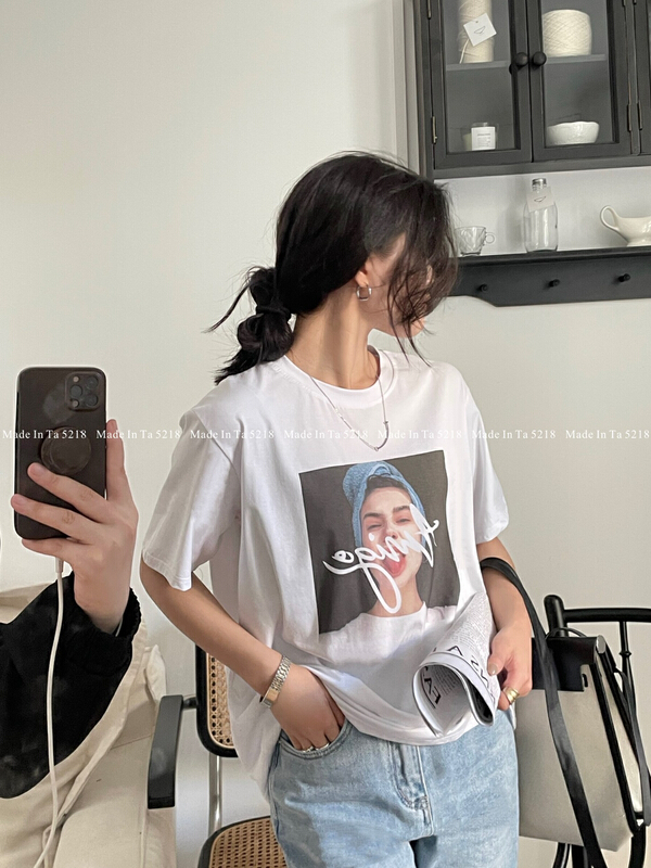 New year in early spring! [TA +] Korean portrait printed short sleeve T-shirt 5218# XYY