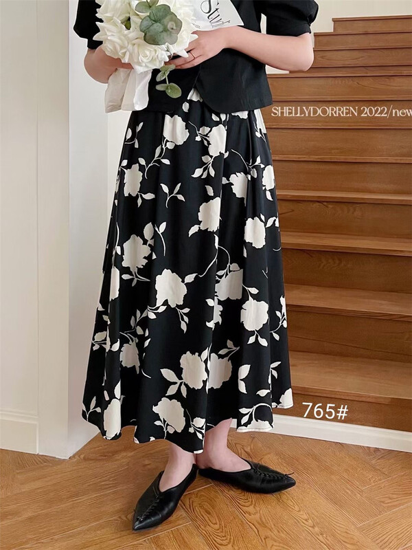 "Shangpin thousands" Korean version of ladies printed skirt 765 flowers# HJY
