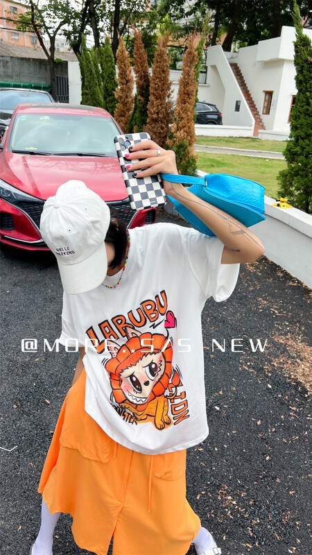 [more] Korean lion sunflower loose short sleeve T-shirt 88110# ozq