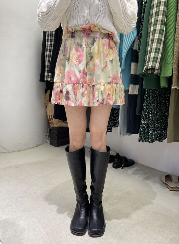 [J2. J1wg] Korean broken flower elastic waist bud skirt 2188# cqw
