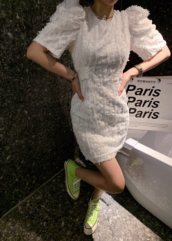 New in early summer! [yixuanru] little woman lace round neck dress 8296# ozq