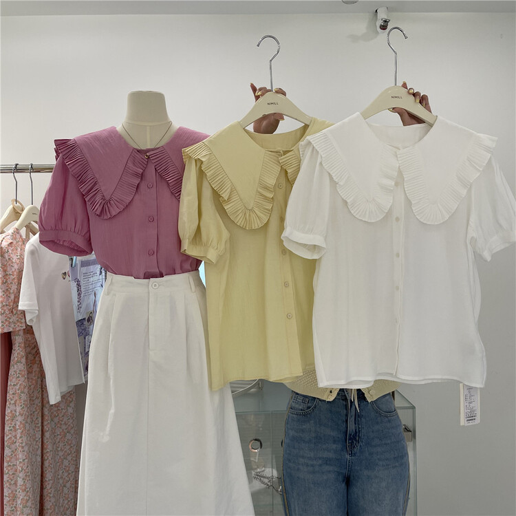 [naimier] Korean doll neck thin shirt 2021# LSW