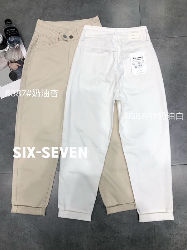 goods in stock! [six seven] Korean version straight leg versatile jeans 6387# CLS