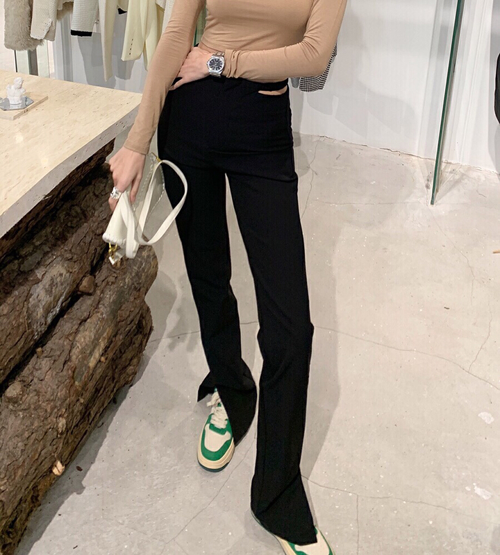 [Kiki] feminine design slim fitting trousers 1253# ozq