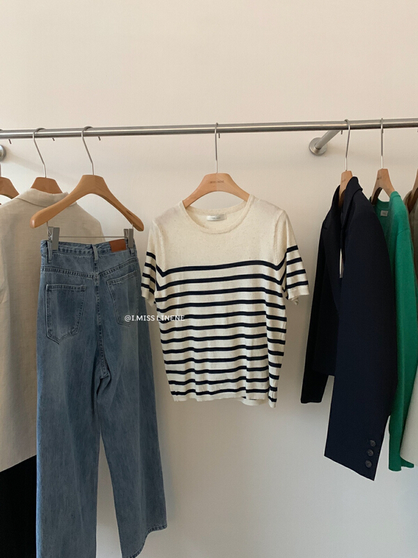 New in early summer! [Imiss] Korean versatile striped foreign style sweater cx0181# LSW