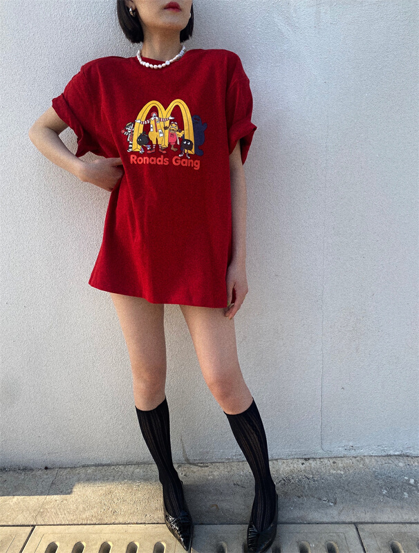 New in early summer! [open] Korean print fashion short sleeve T-shirt 3679# ozq
