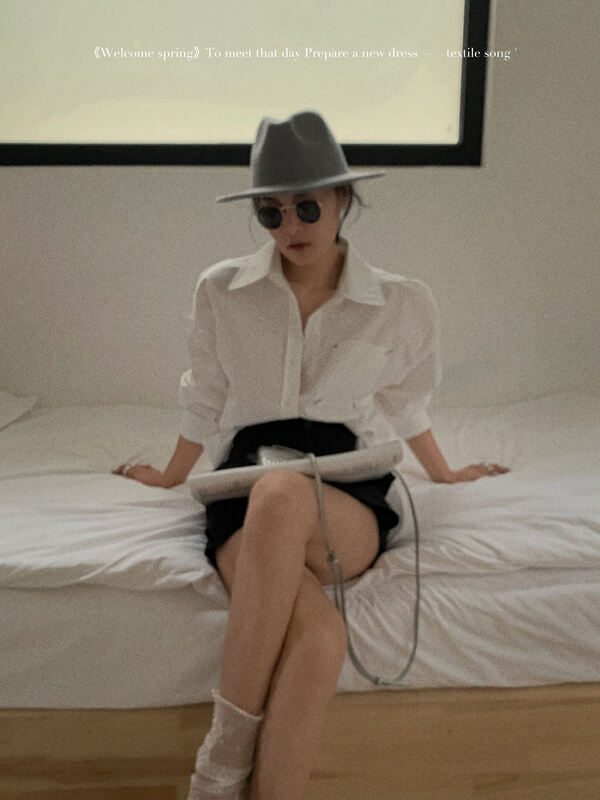 [TS] Korean color contrast design single Pocket Shirt ts803# cqw