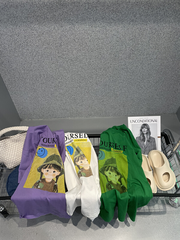 New in early summer! [bobo1972] cartoon print ins loose short sleeve T-shirt 229225# ozq