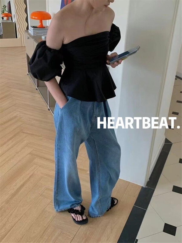 [hearteat] advanced comfortable Korean style blouse (only selling blouses) h4048# L