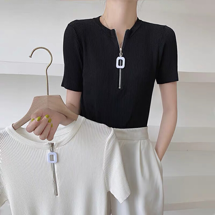 [f · P] fashion foreign style round neck semi zipper sweater 59110# HBx