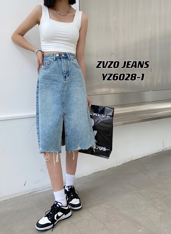 goods in stock! New in early summer! [zvzo] Korean retro versatile denim skirt yz6028-1# CLS