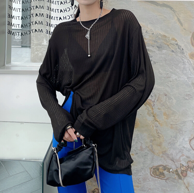 [Xi Xi] large sunscreen round neck Pullover long sleeve T-shirt 6716# ozq