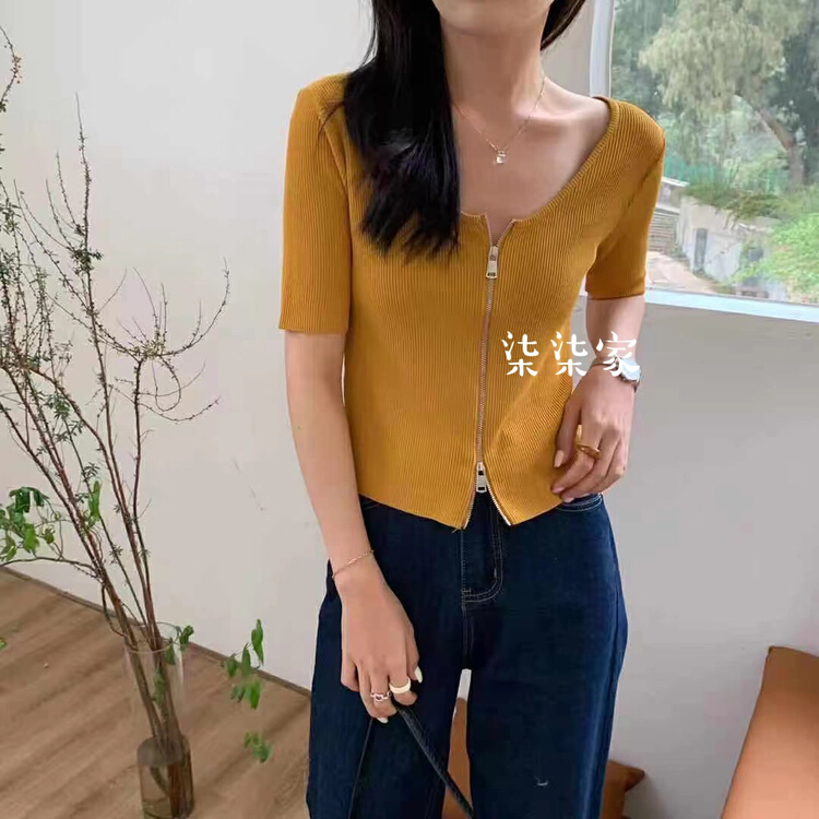 [Qiqi clothes house] slim and age reducing versatile Korean zipper sweater a650# XYY