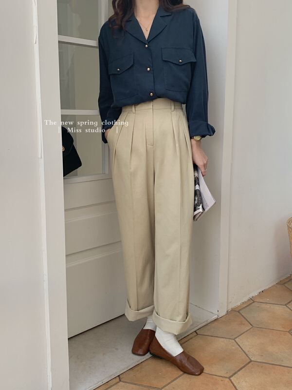 Early spring! [miss miss home] versatile loose wide leg casual pants (only pants) w109# ZSY