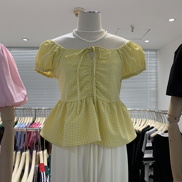 [going] Vintage Plaid Neck Shirt 1378# lwy