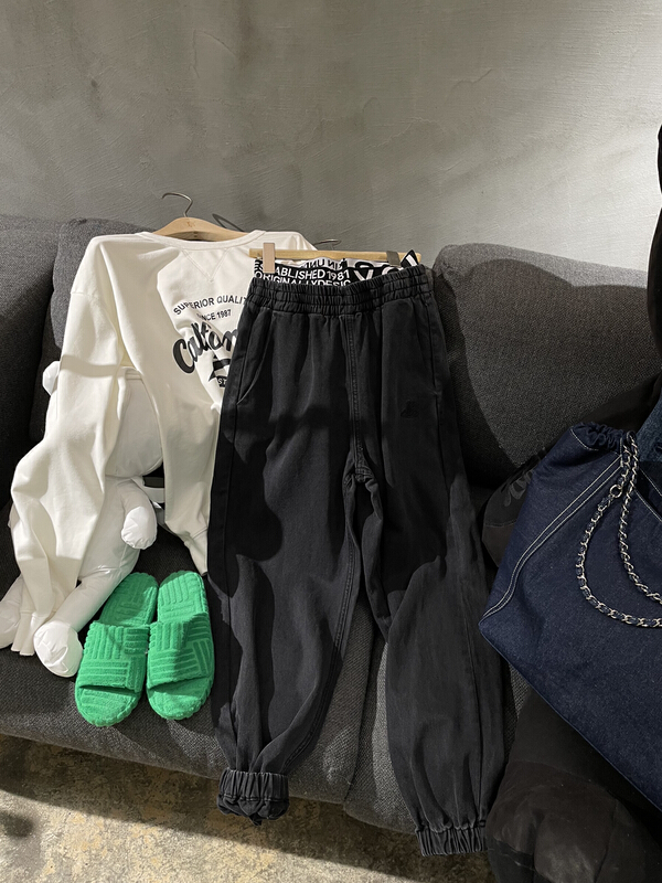 New year in early spring! [bobo1972] versatile letter stitched jeans (pants only) cl226050# ozq