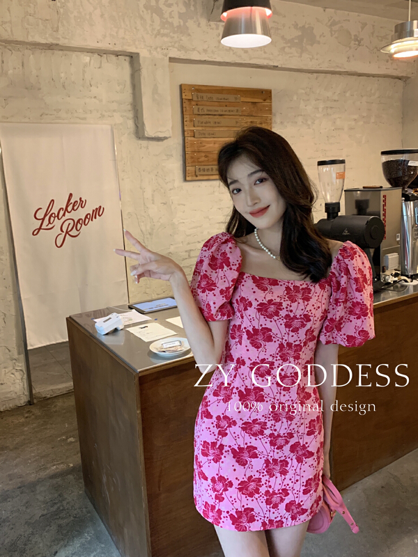 [ZY] temperament retro floral pure desire short skirt dress 68331# ozq