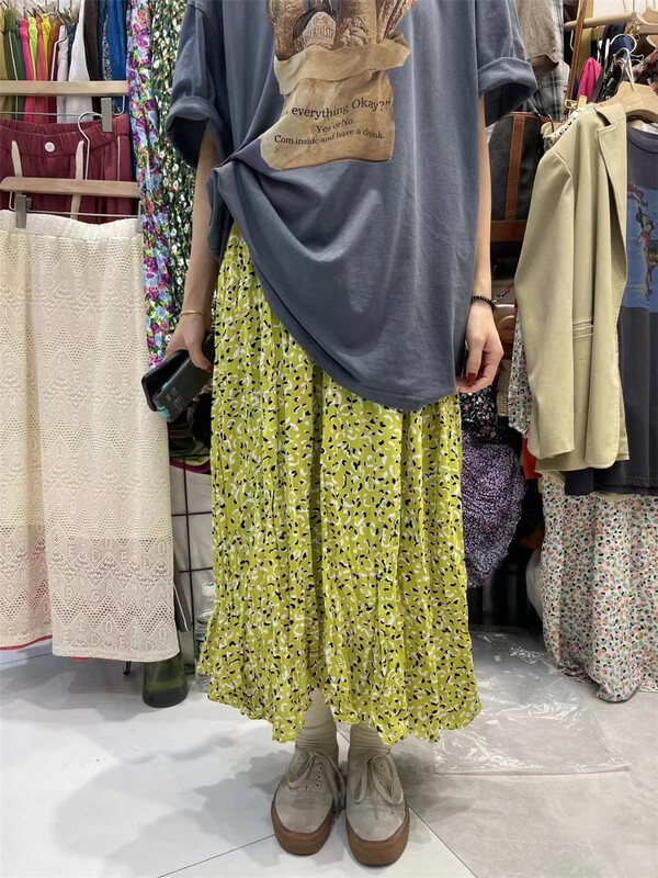 goods in stock! [cauliflower family] elastic waist lady temperament skirt 89063# ll