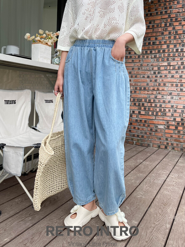 [Rin] Korean loose high waist slim casual pants 21091# cqw