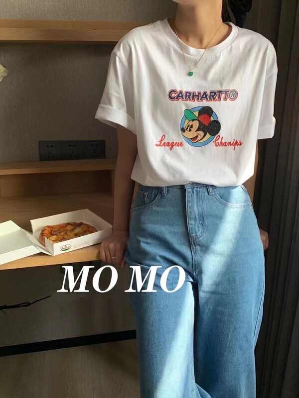 New in early summer! [Momo] Korean cartoon printed short sleeve T-shirt 3839# HBx