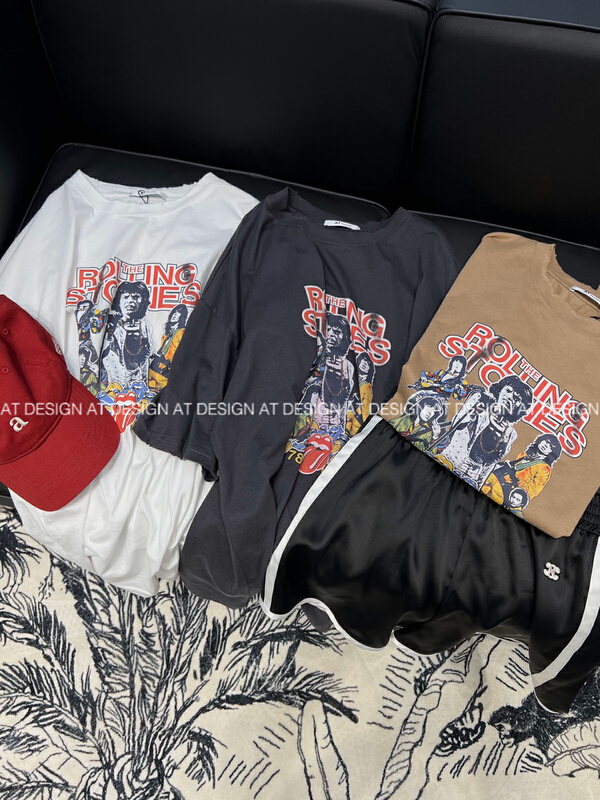 [at] Korean print short sleeve T-shirt 56999# LSL