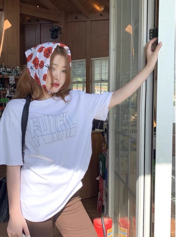 [Shenzhi] letter printed loose short sleeve T-shirt 2237\cl