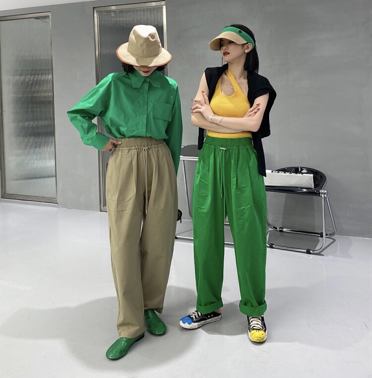 New year in early spring! [Lily] simple elastic waist straight casual pants 5151# XJ