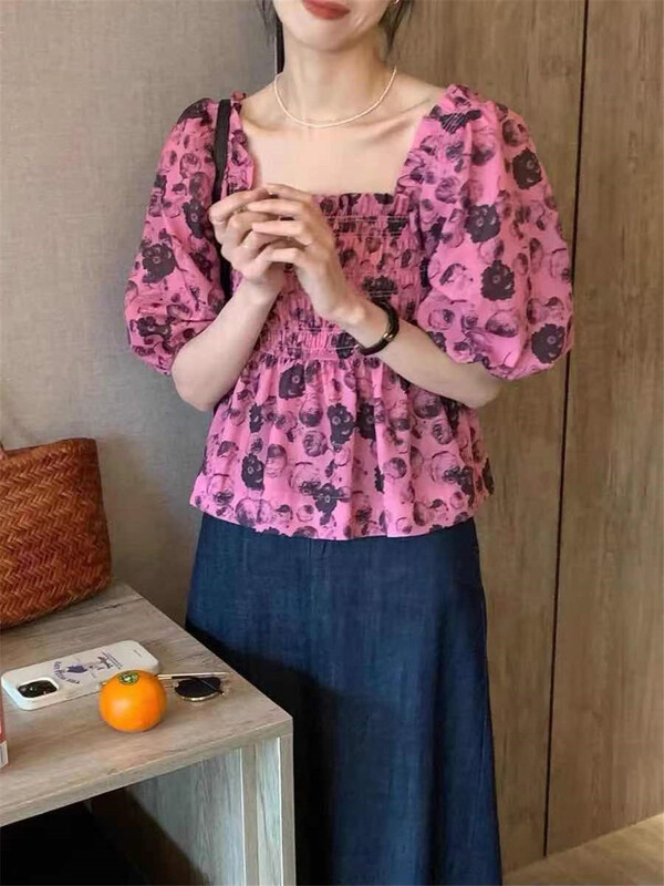 New in early summer! [Susan] crimp Lapel Korean small shirt 18062# LSW
