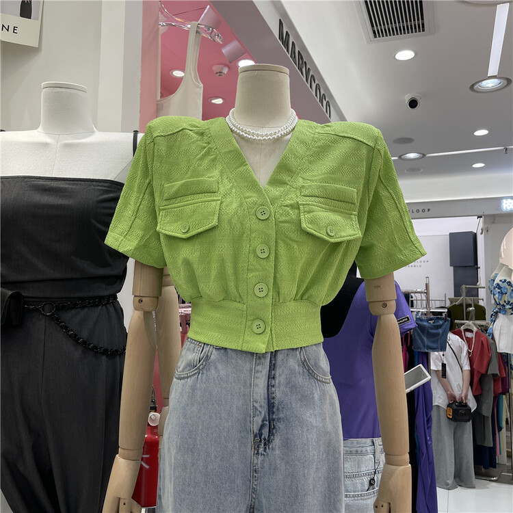 [show] V-neck clean version temperament blouse (only selling blouses) 88373# ozq