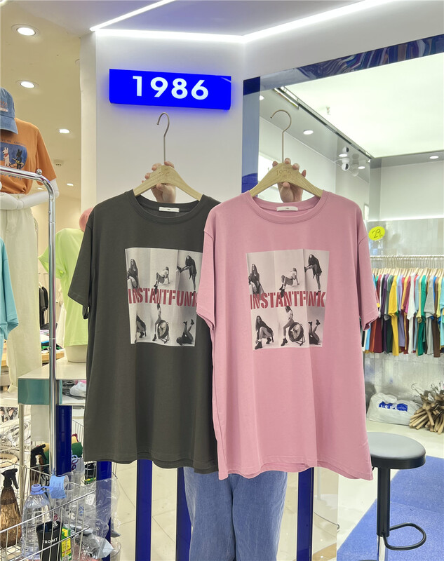 [1986] crew neck print versatile short sleeve T-shirt 959# LSL