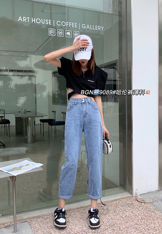 [cuckoo] label loose elastic waist jeans 9089\wtt
